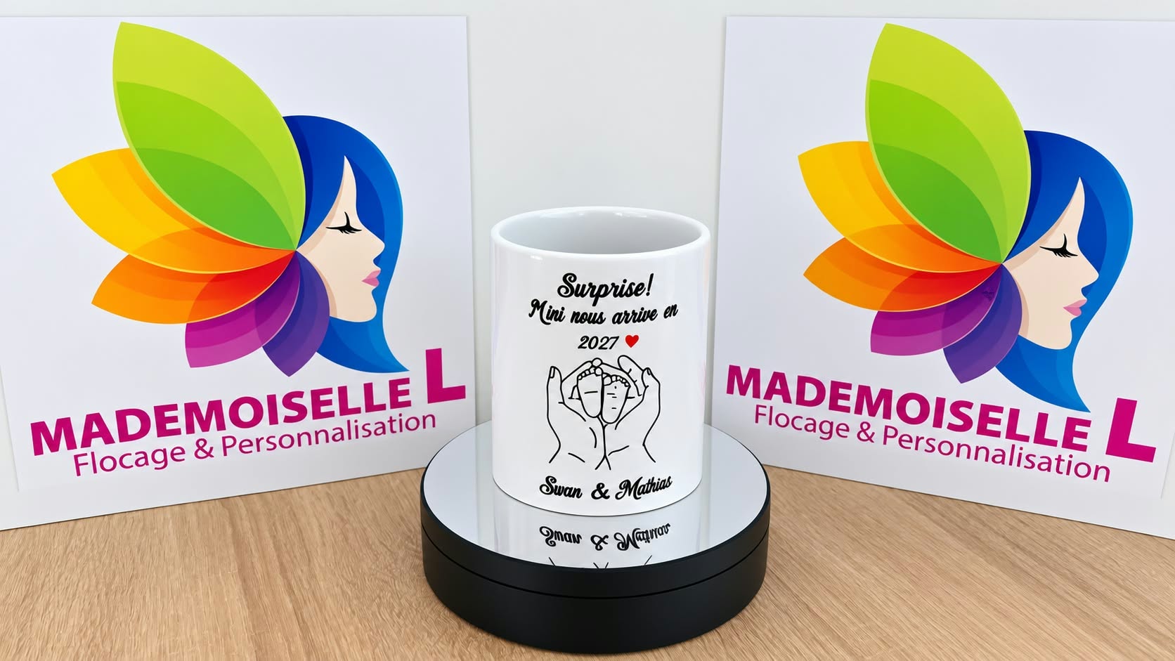 flocage mug pour annonce date de naissance