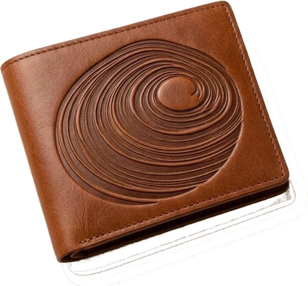 Portefeuille en cuir gravé au laser